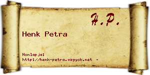 Henk Petra névjegykártya